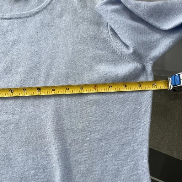 Iris Singer Sweater Womens L Blue Cashmere Pullover Soft Minimalist Office Luxe - Picture 7 of 9